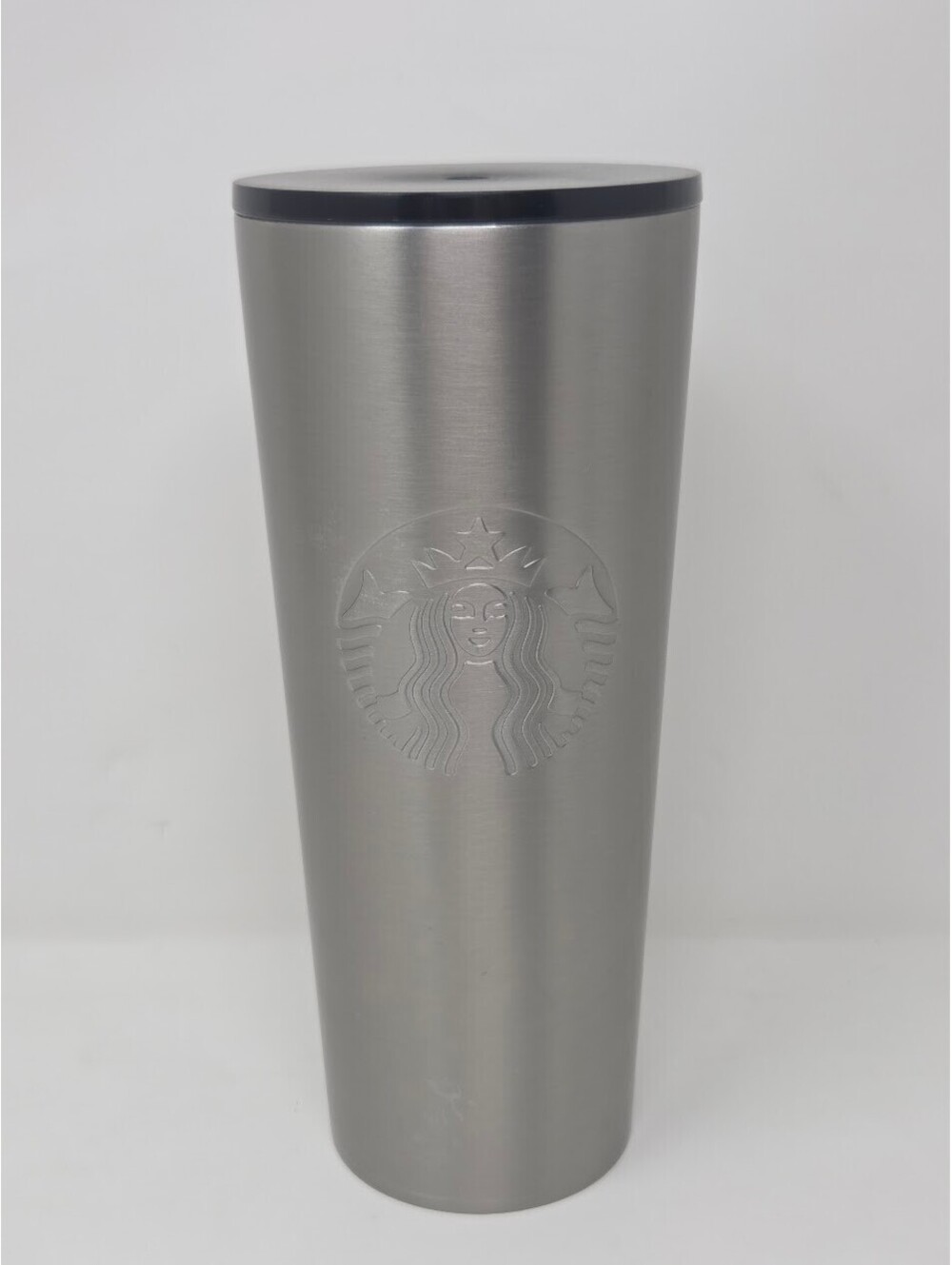 Starbucks 24 oz. Stainless Steel Silver Siren Cold Cup Tumbler w/ Black Lid
